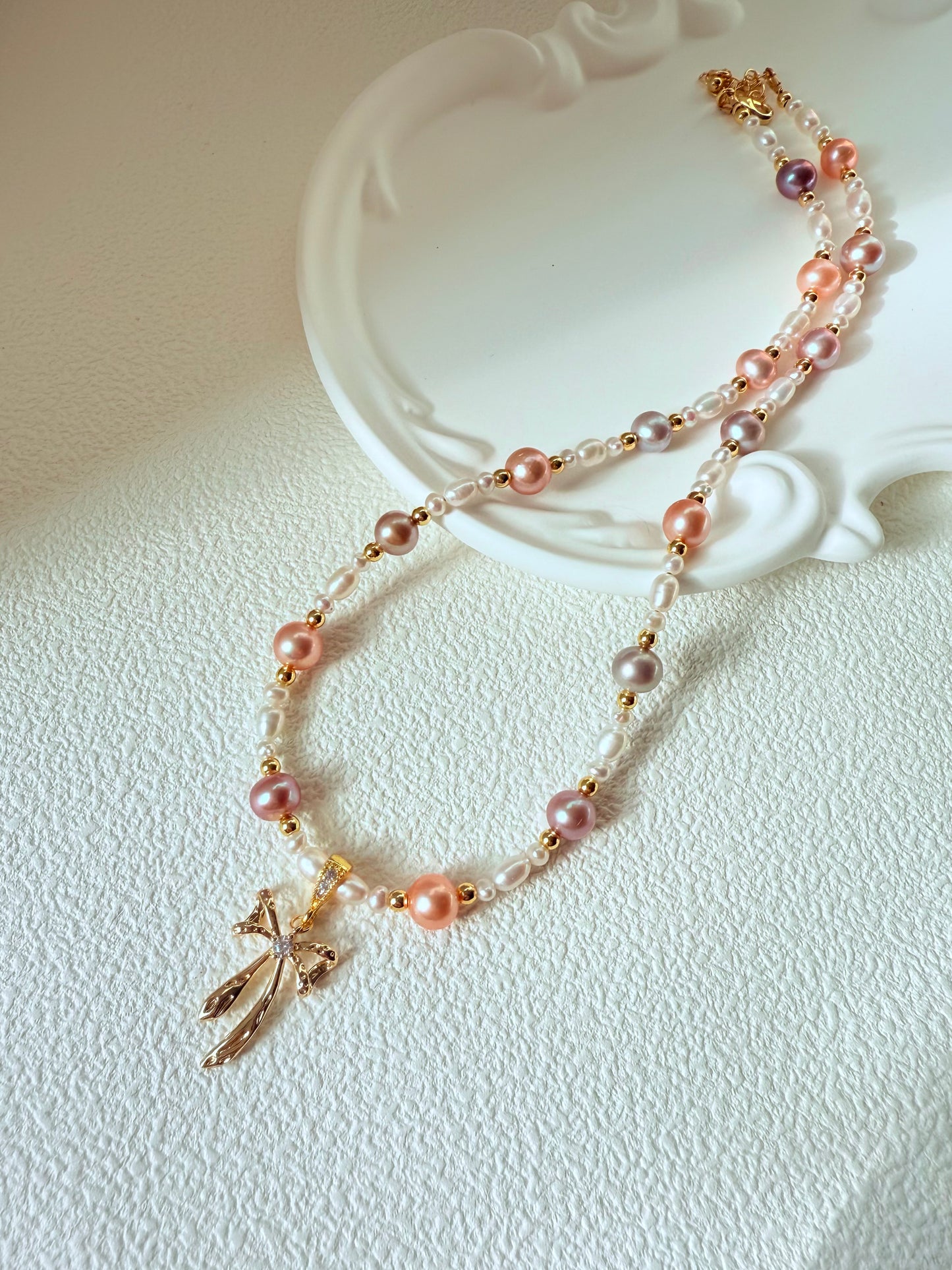 Multi-Color Freshwater Pearl Bow