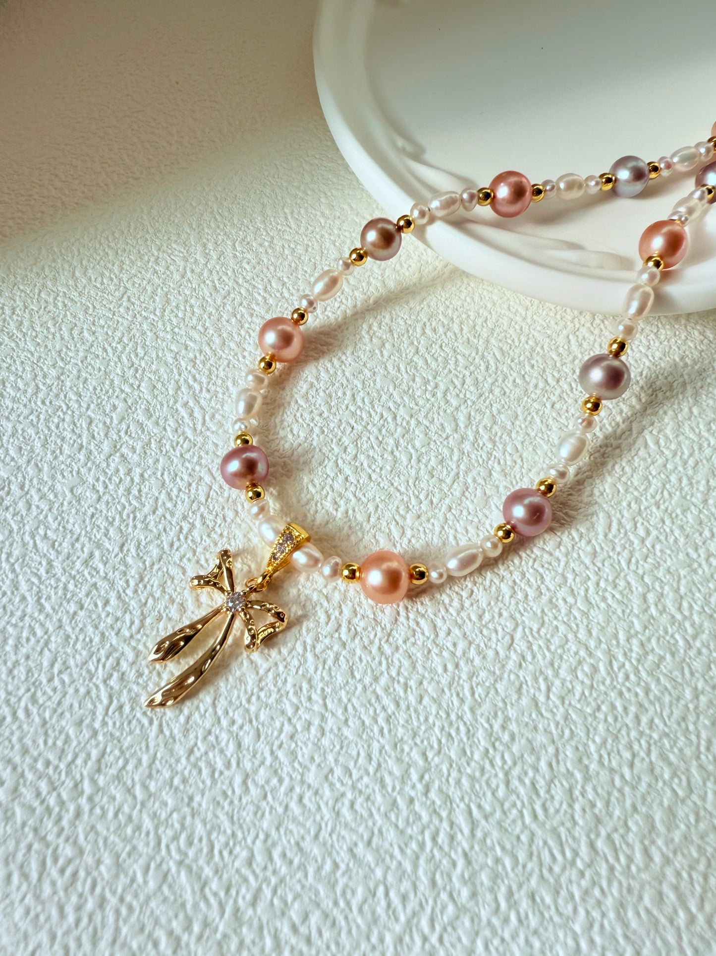 Multi-Color Freshwater Pearl Bow