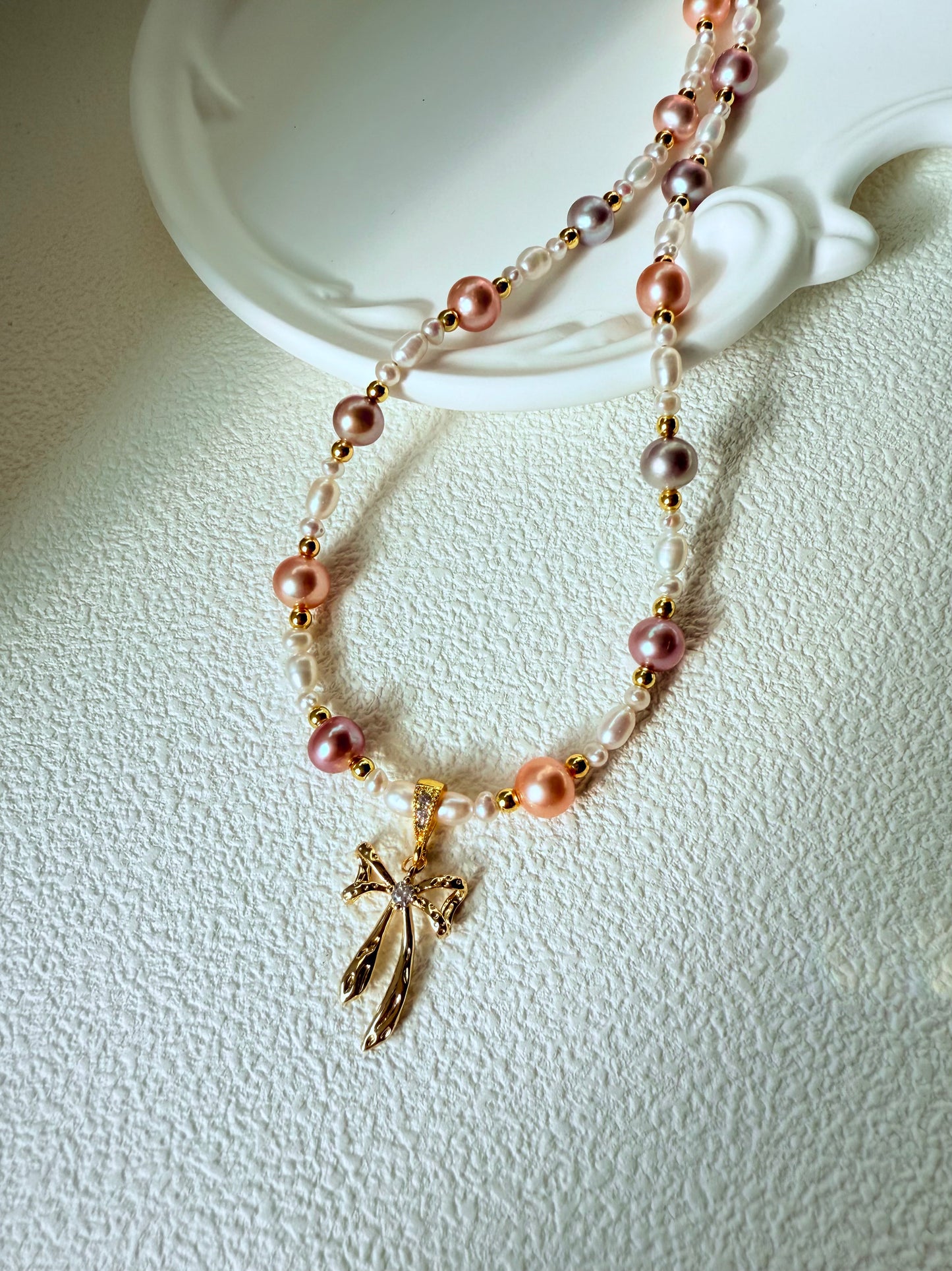 Multi-Color Freshwater Pearl Bow