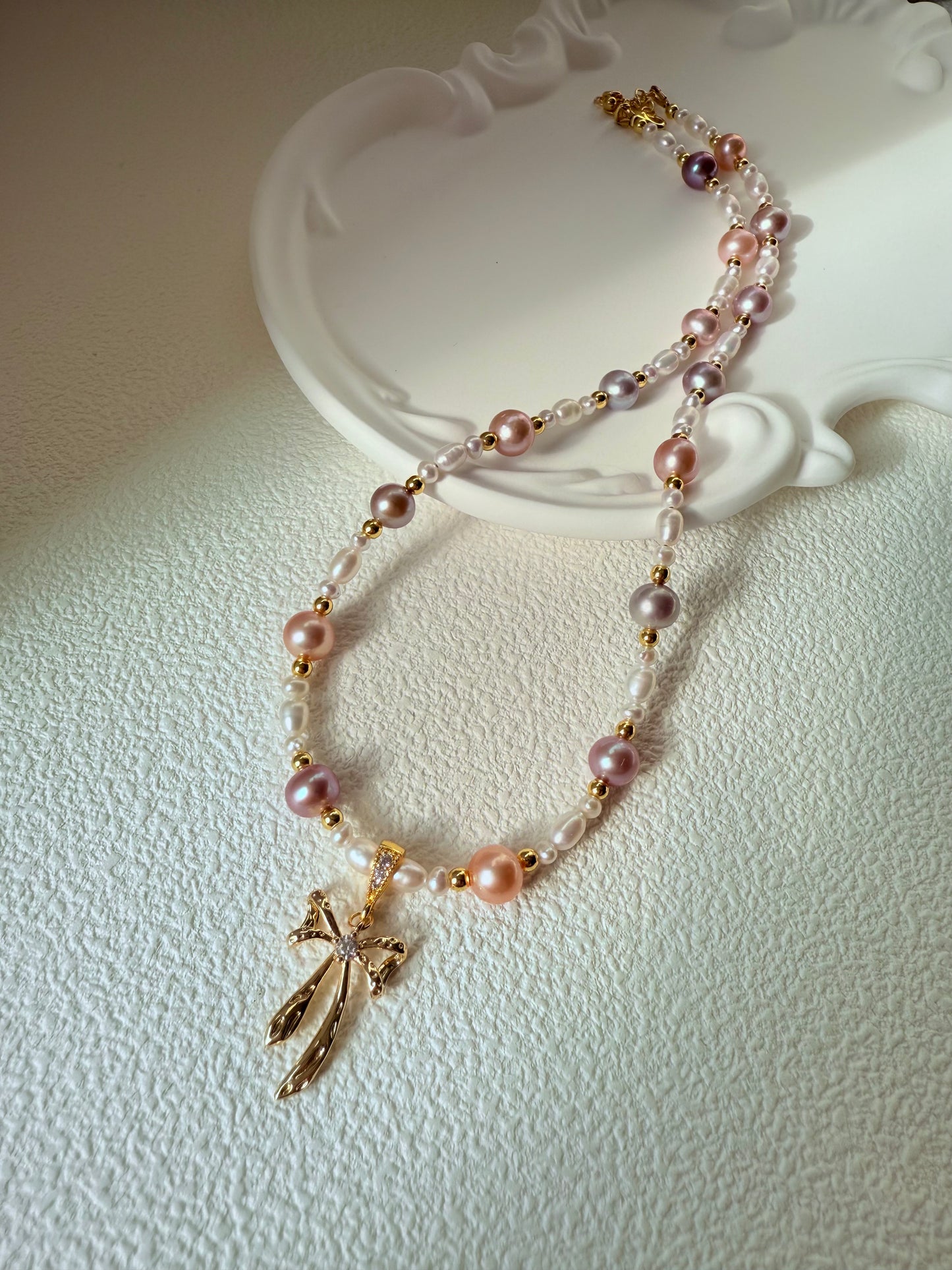 Multi-Color Freshwater Pearl Bow