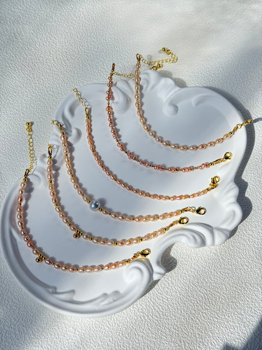 Blush Pink Freshwater Pearl Bracelet