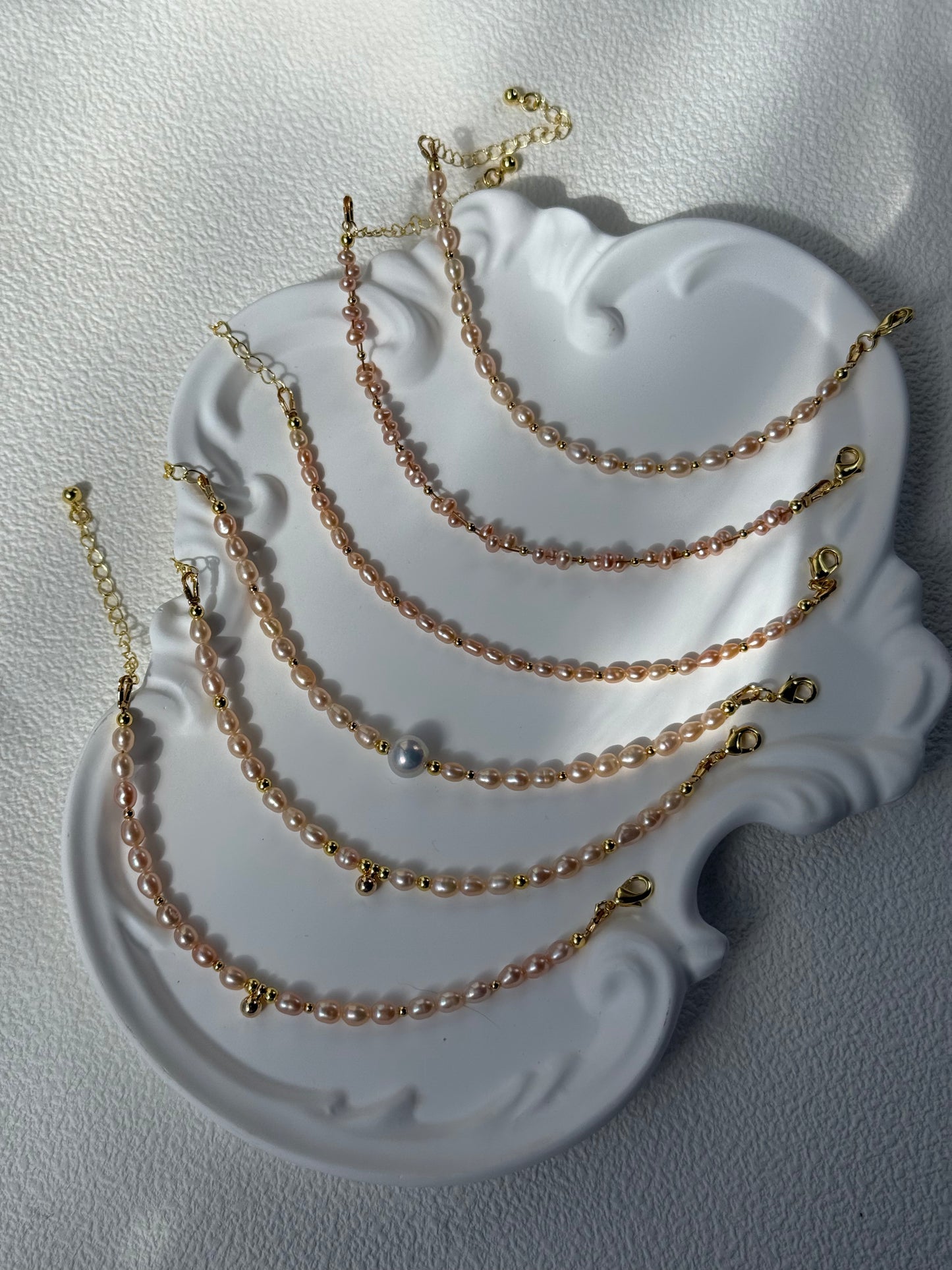 Blush Pink Freshwater Pearl Bracelet