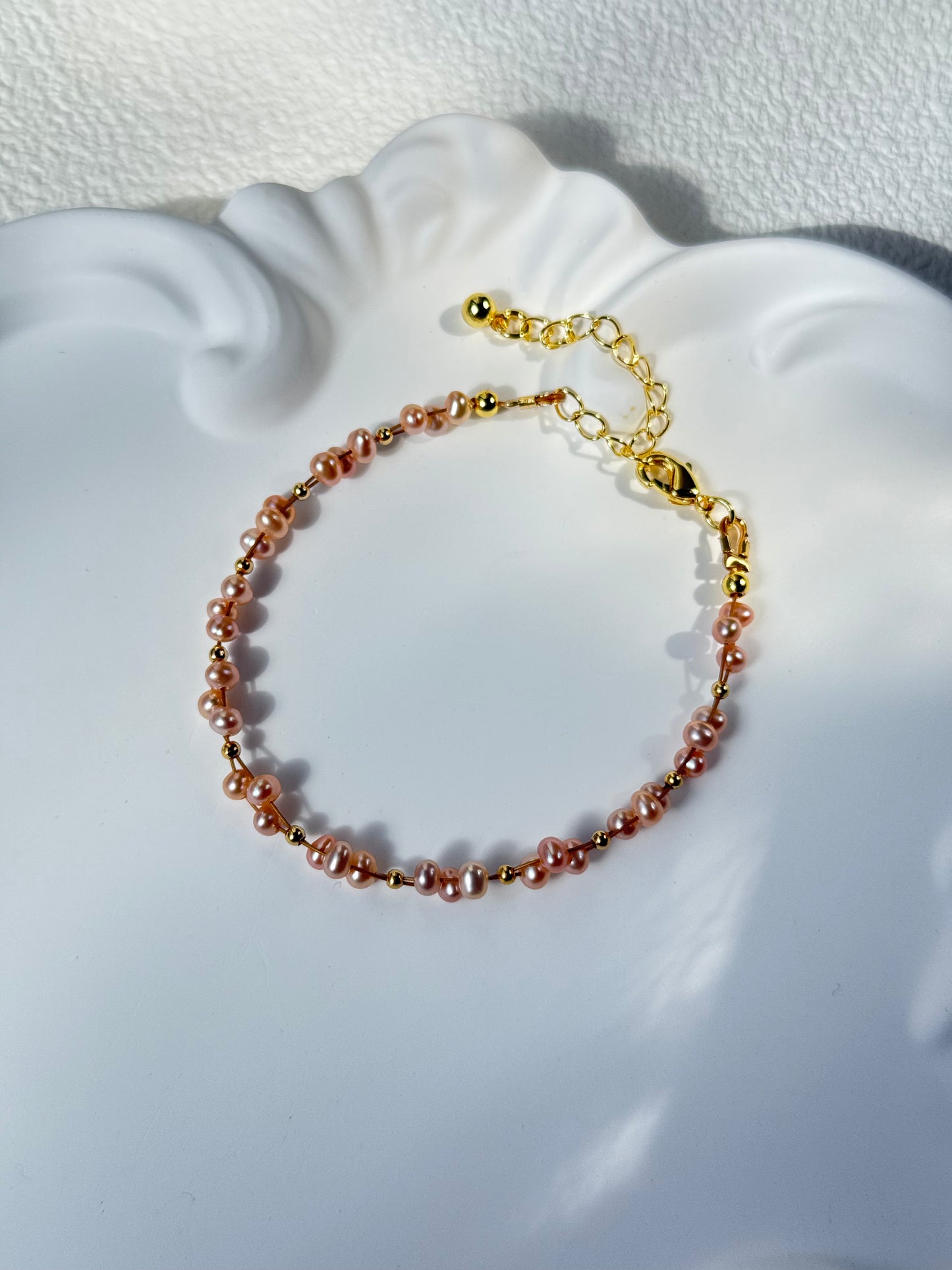 Blush Pink Freshwater Pearl Bracelet
