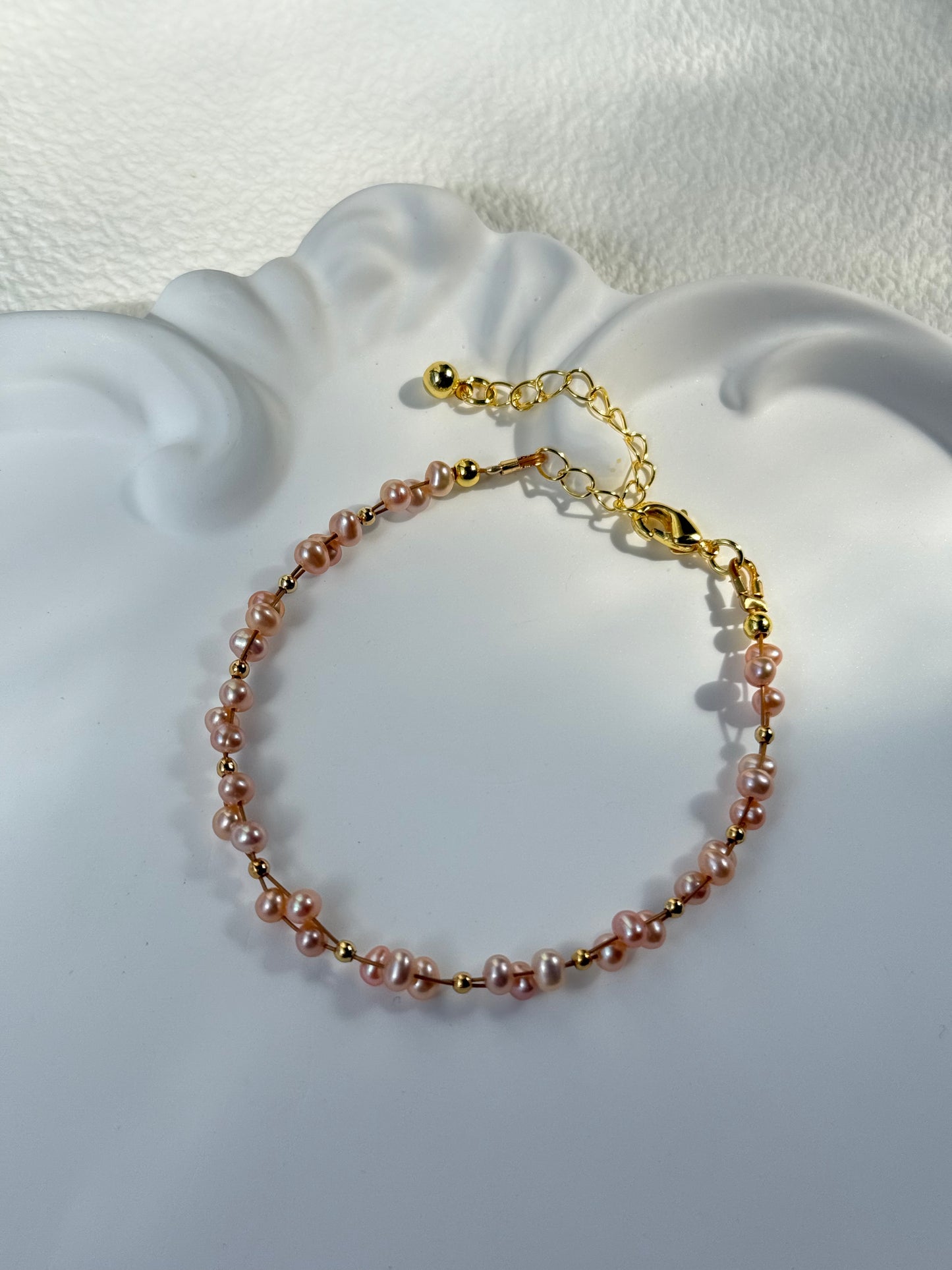 Blush Pink Freshwater Pearl Bracelet