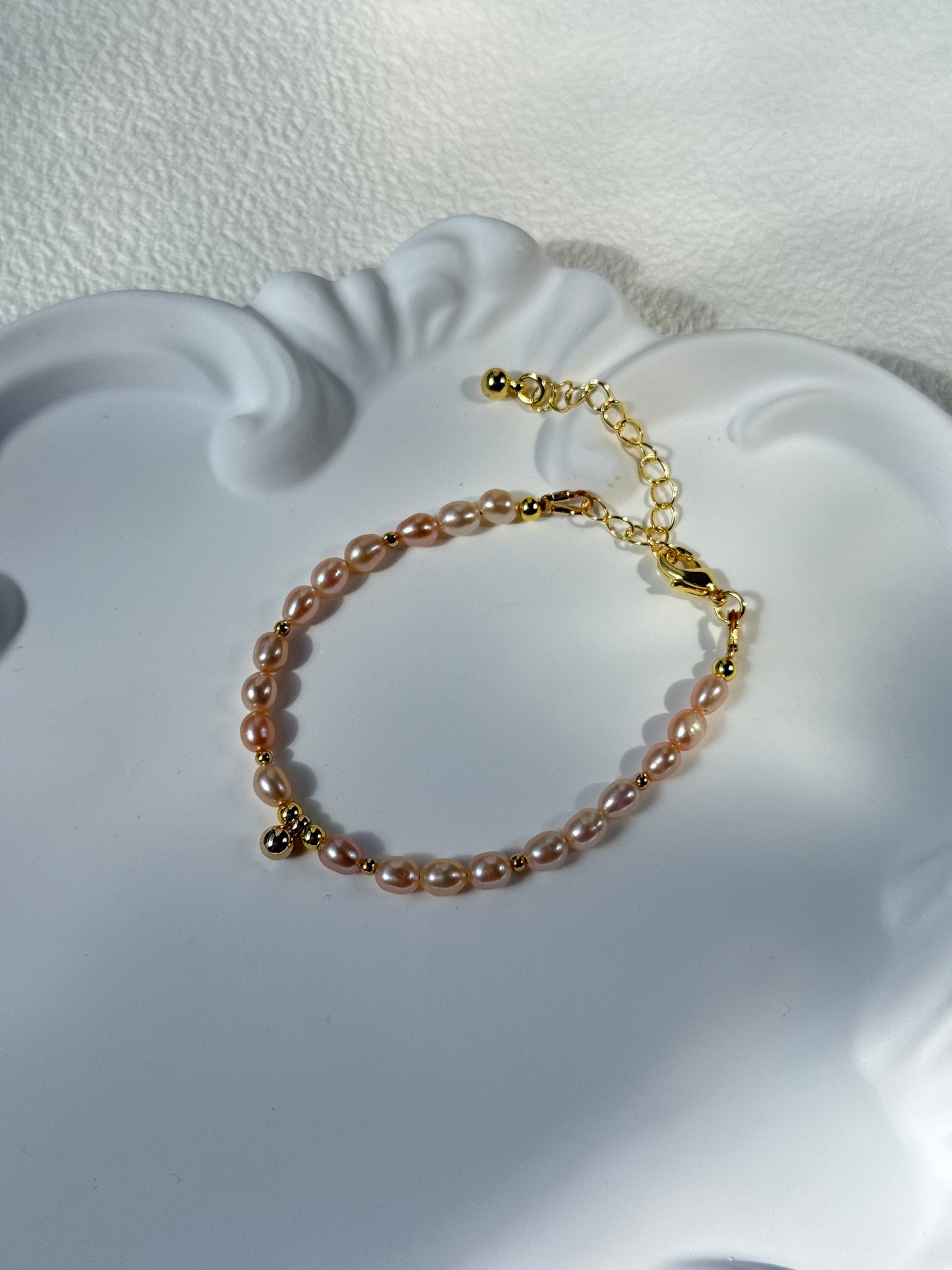 Blush Pink Freshwater Pearl Bracelet