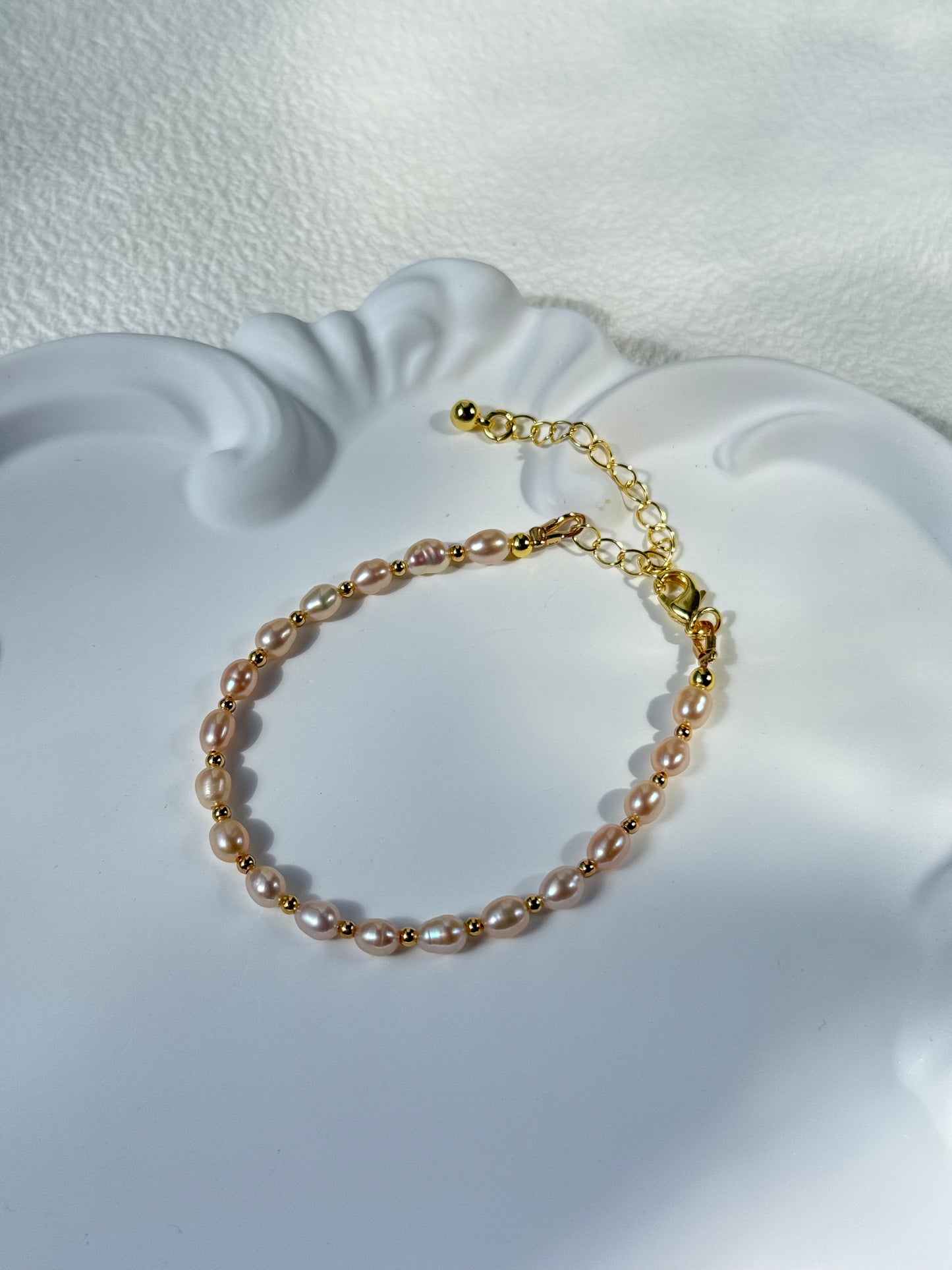 Blush Pink Freshwater Pearl Bracelet