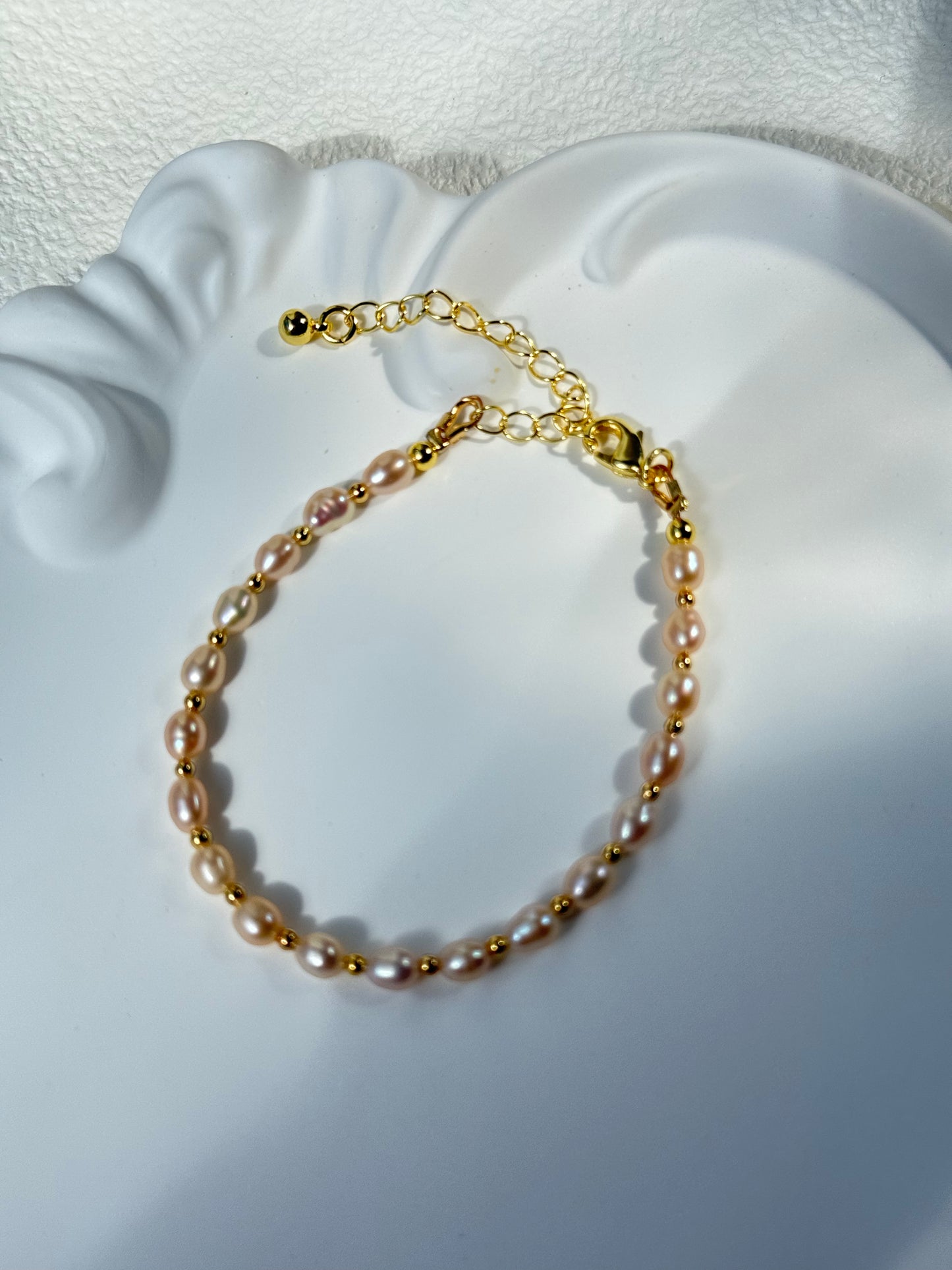 Blush Pink Freshwater Pearl Bracelet