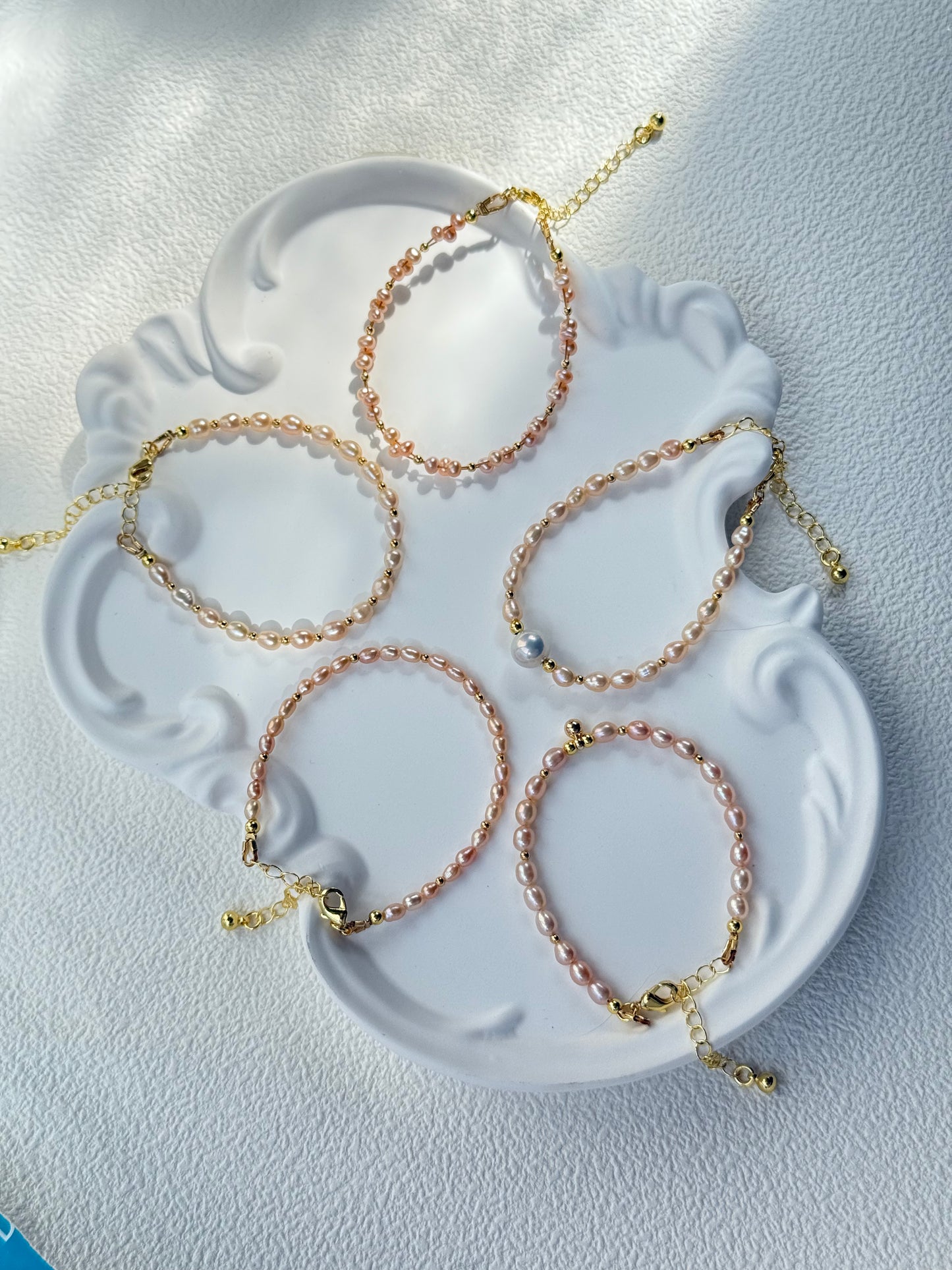 Blush Pink Freshwater Pearl Bracelet