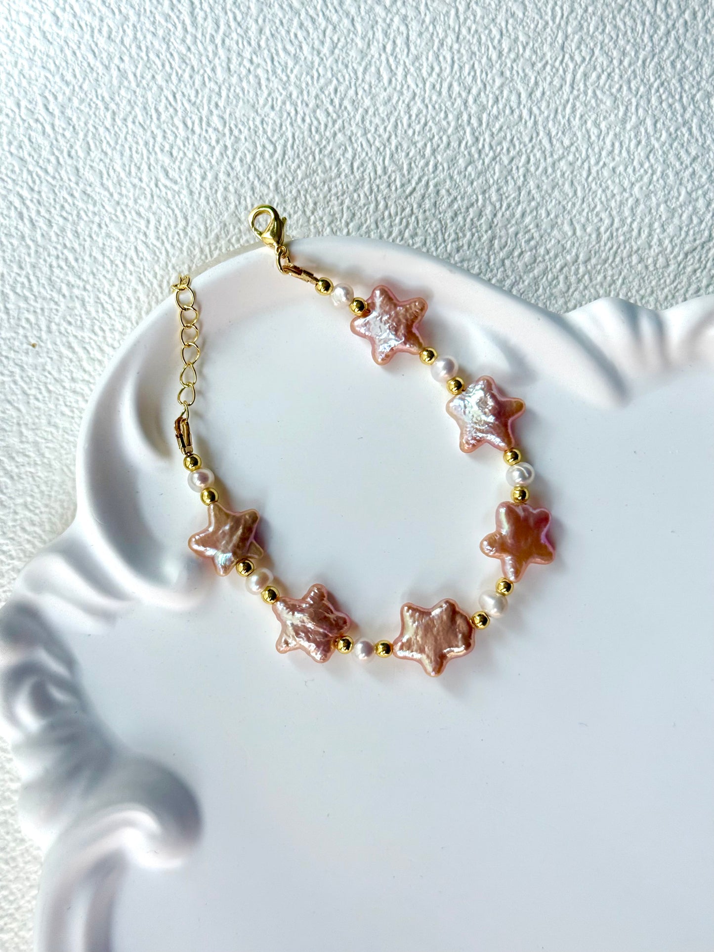 Baroque Star Pearl Necklace – Sunset Pink