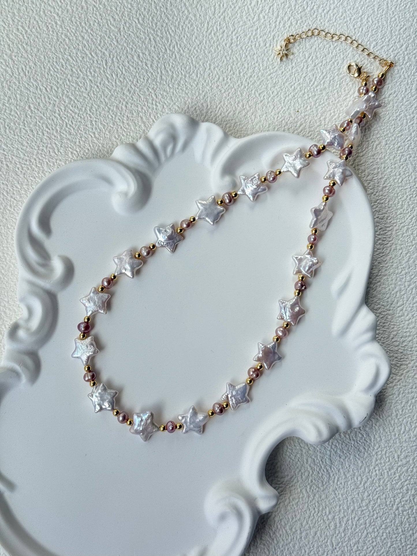 Baroque Star Pearl Necklace – Moonlight white