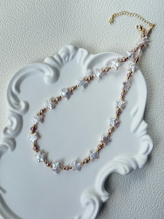 Baroque Star Pearl Necklace – Moonlight white