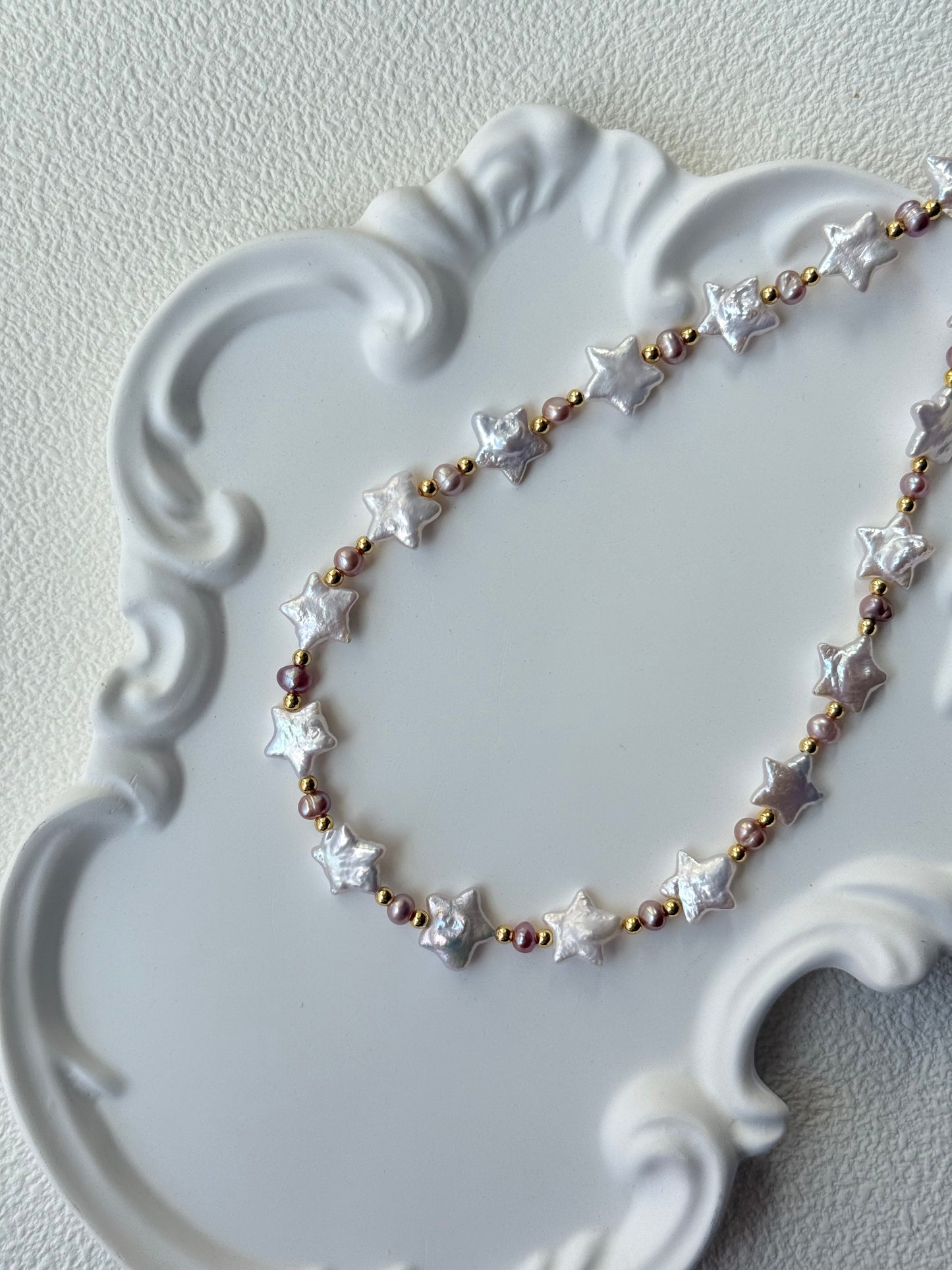 Baroque Star Pearl Necklace – Moonlight white