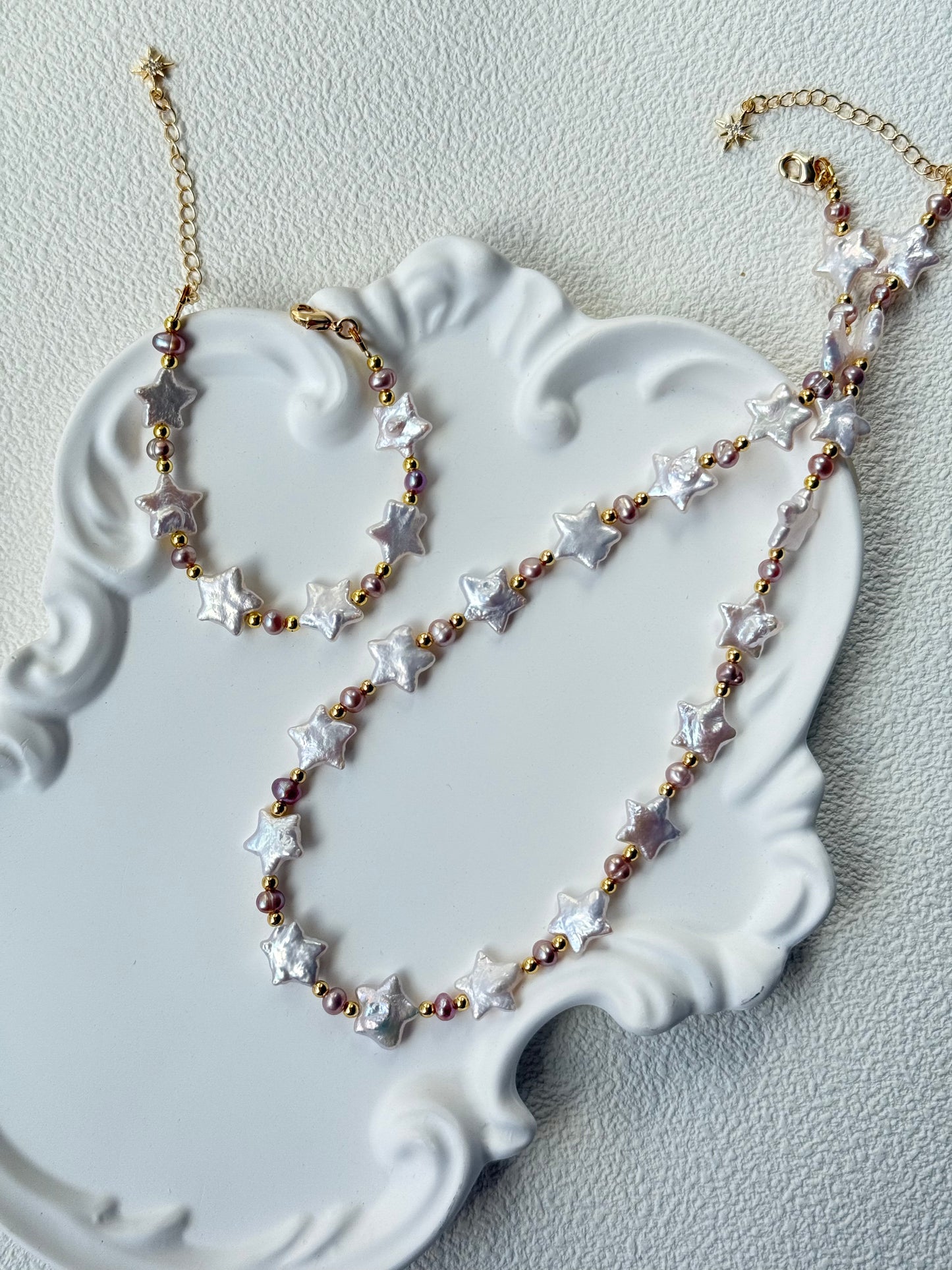Baroque Star Pearl Necklace – Moonlight white