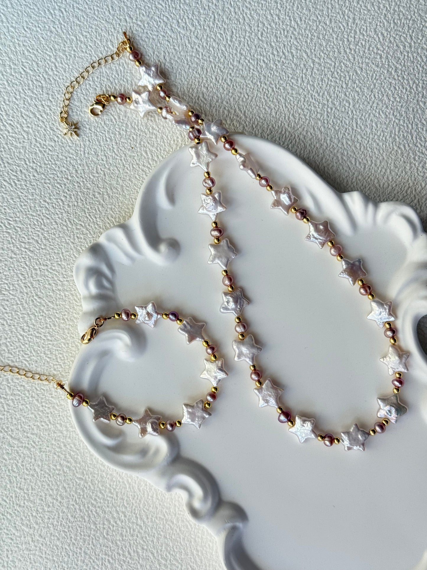 Baroque Star Pearl Necklace – Moonlight white