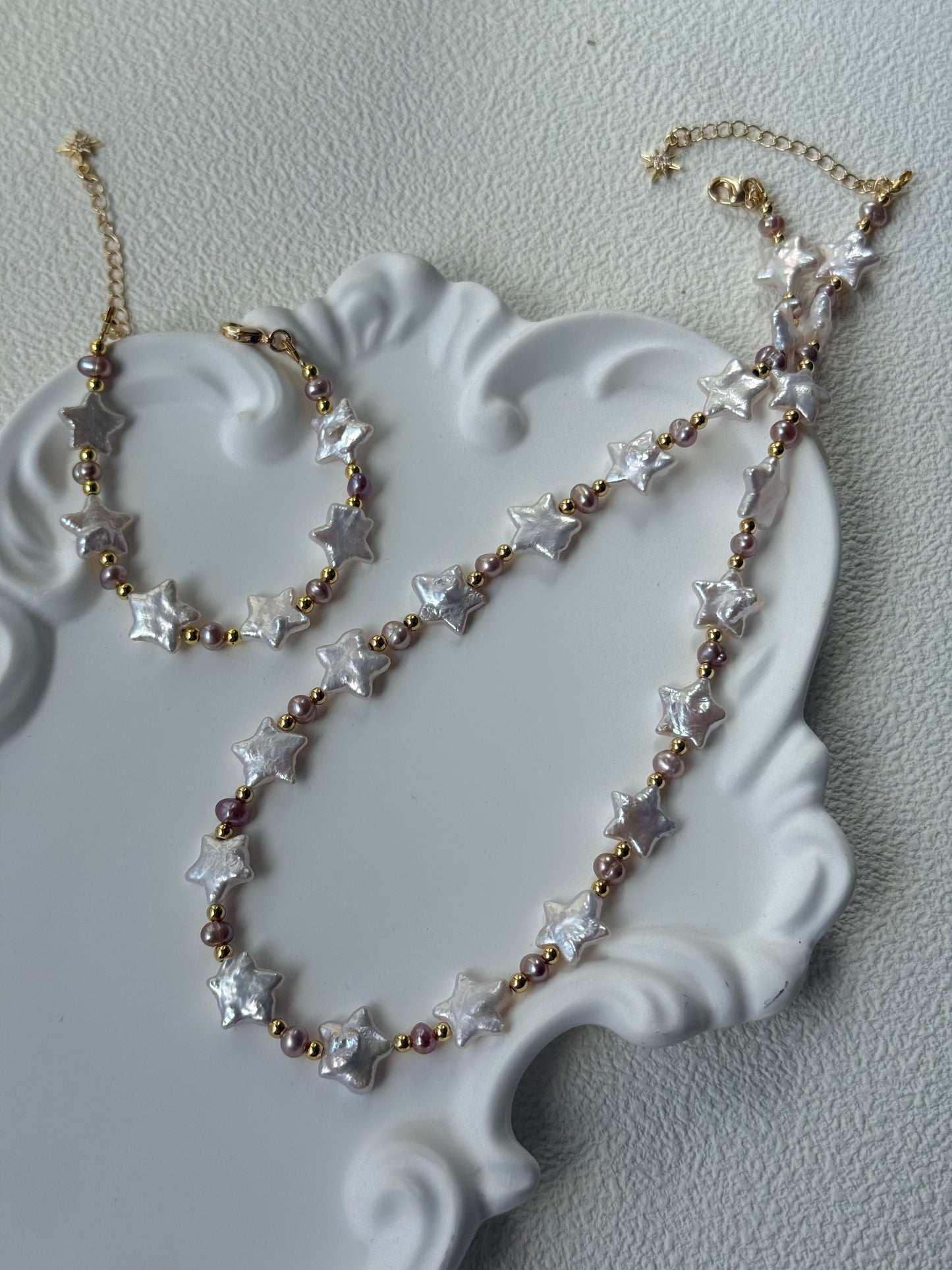 Baroque Star Pearl Necklace – Moonlight white