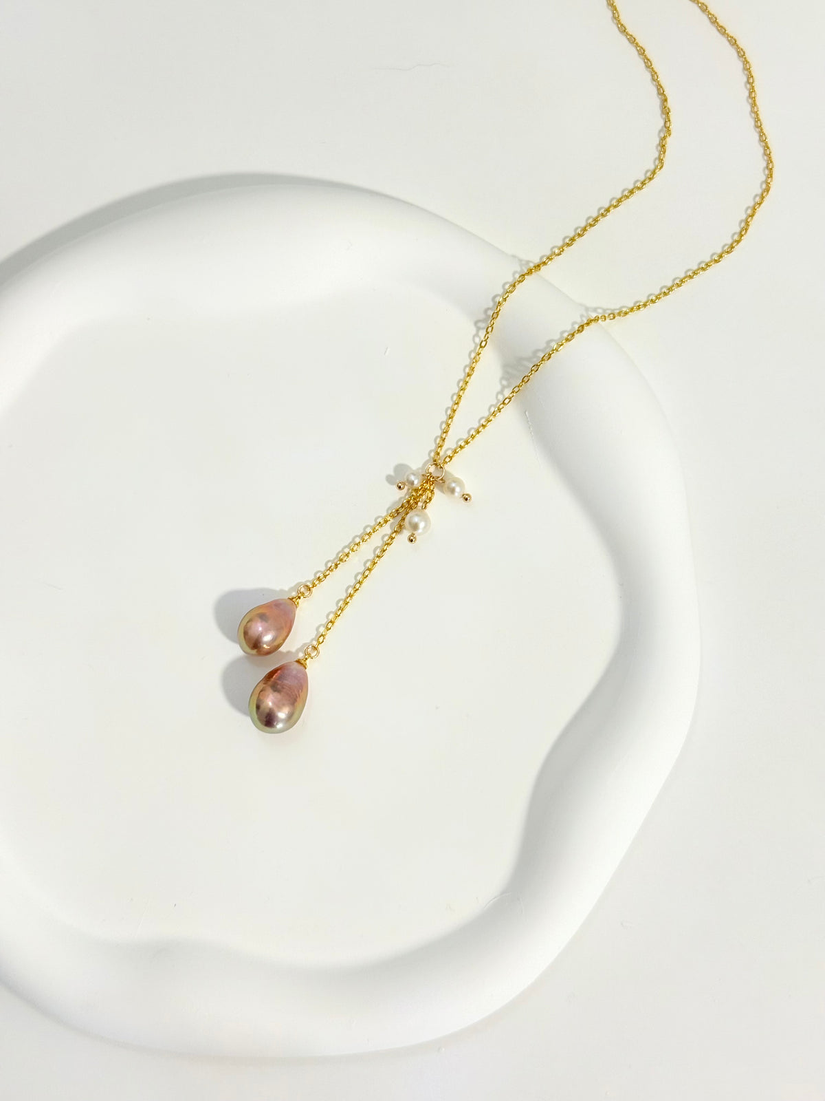 Iridescent Baroque Drop Pearls