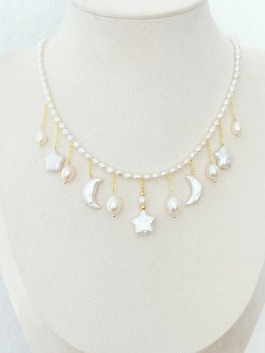 Celestial Charm Pearl Necklace