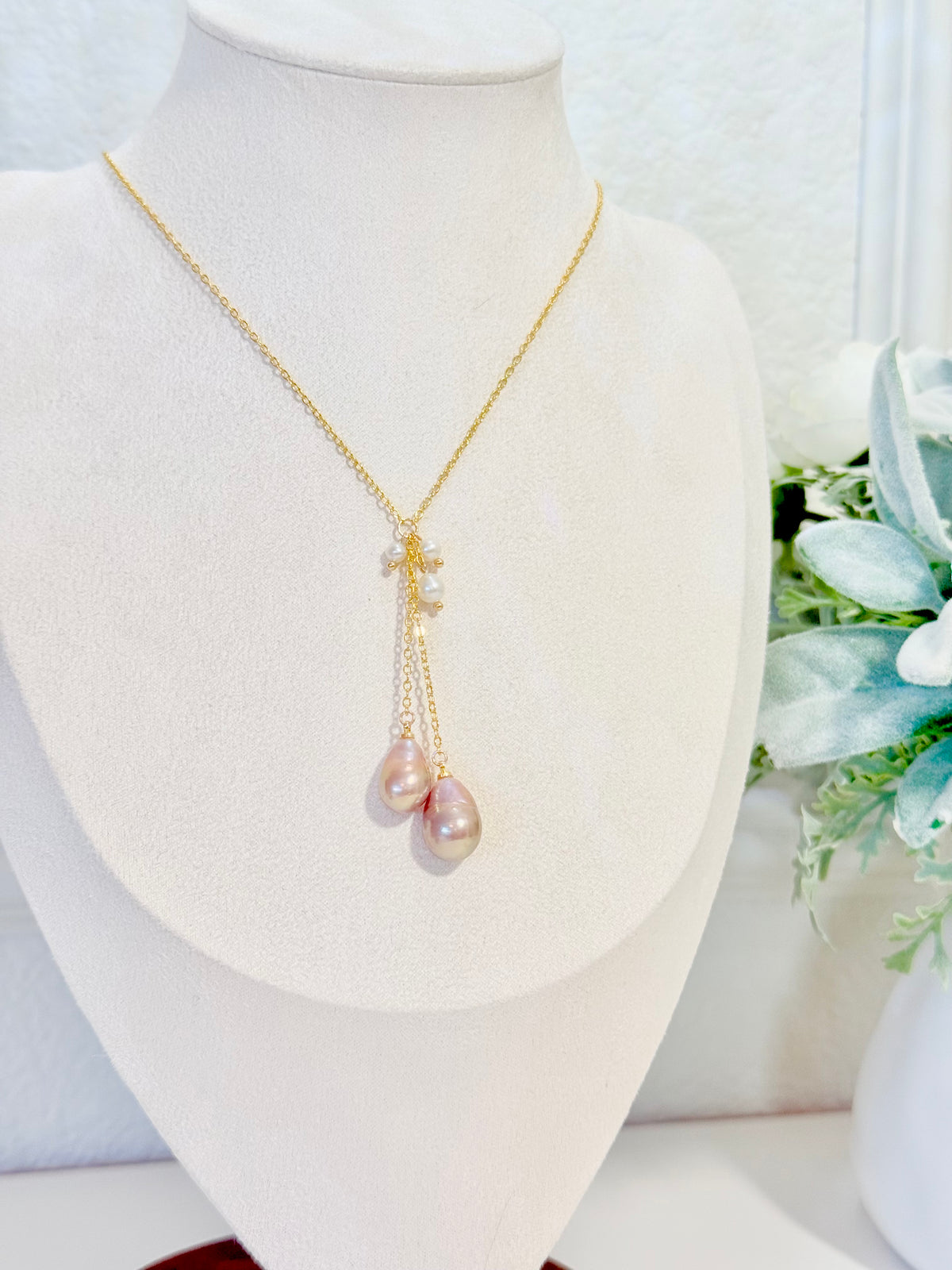 Iridescent Baroque Drop Pearls