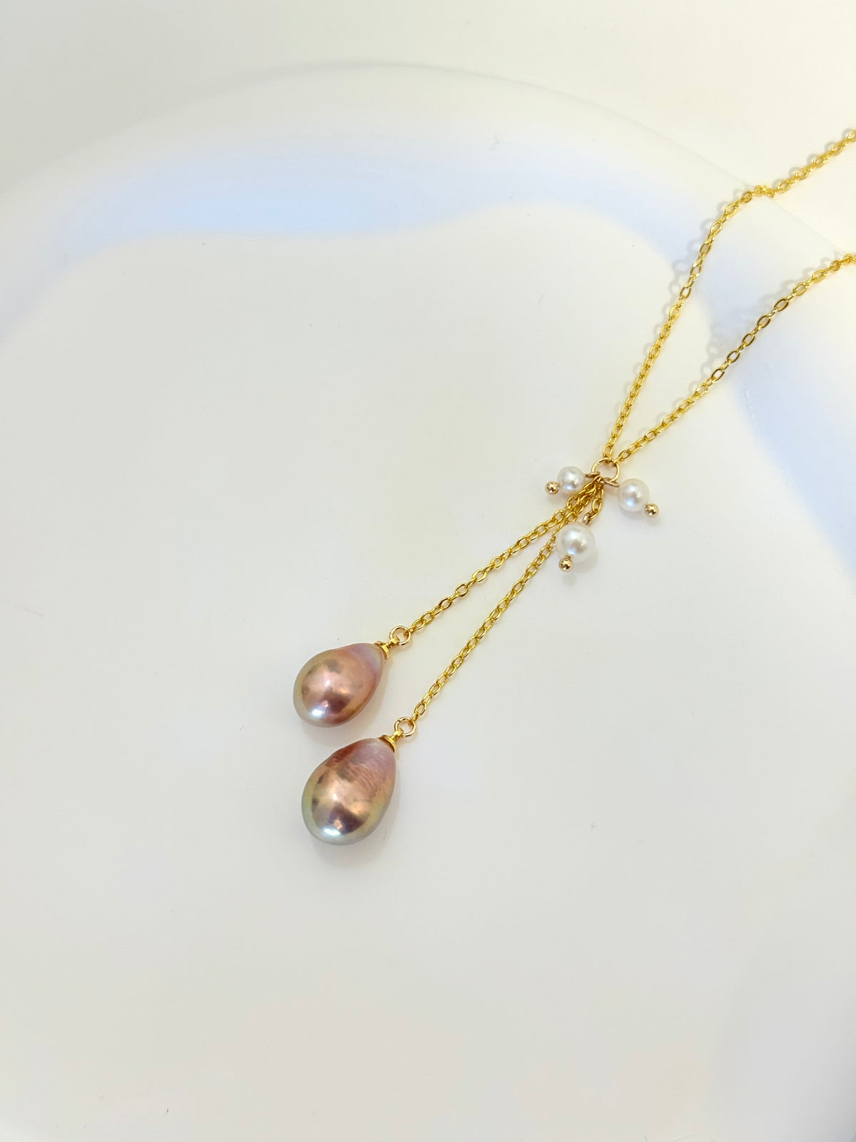 Iridescent Baroque Drop Pearls