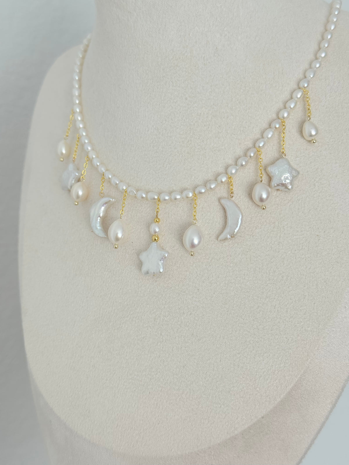 Celestial Charm Pearl Necklace