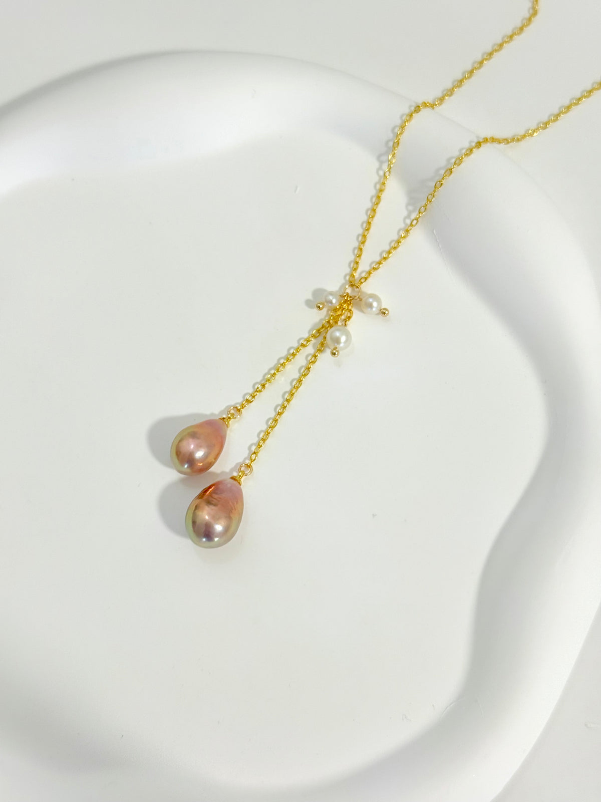 Iridescent Baroque Drop Pearls
