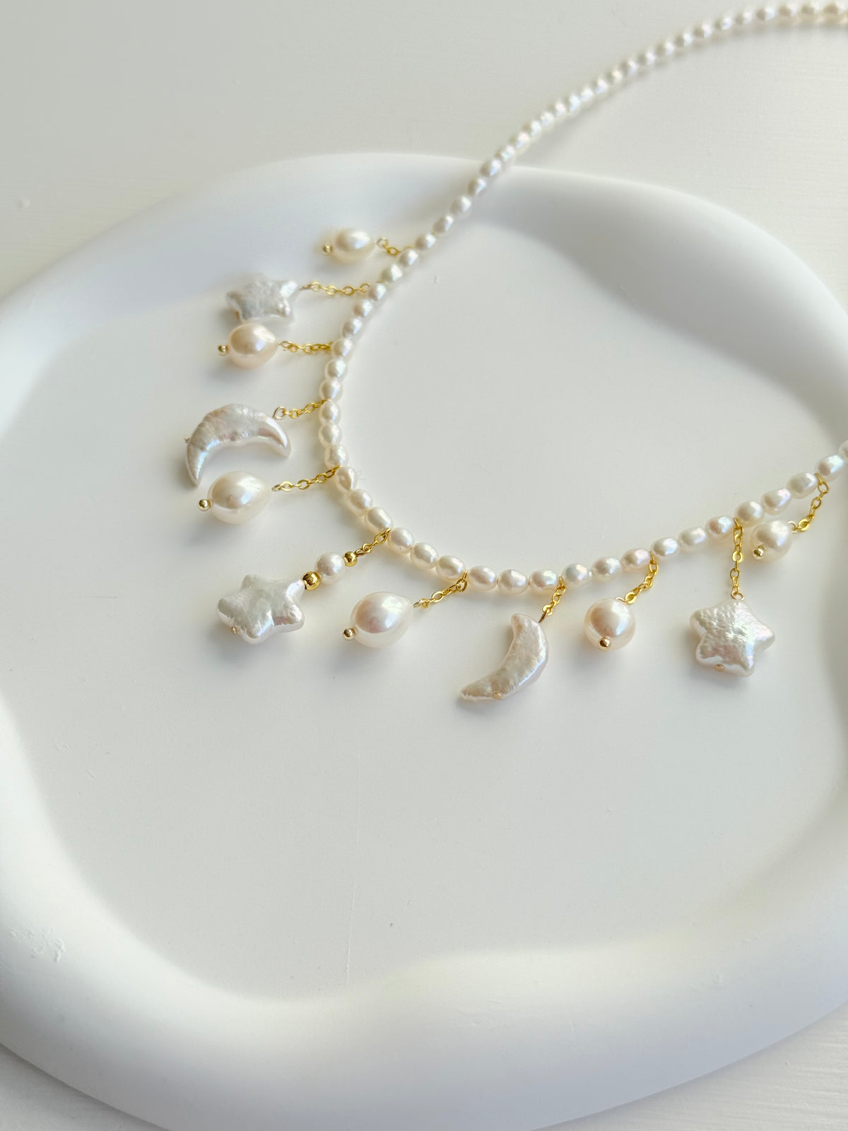 Celestial Charm Pearl Necklace