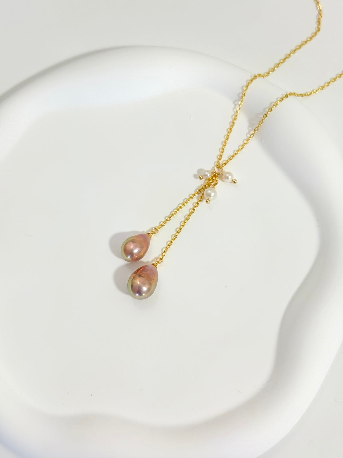 Iridescent Baroque Drop Pearls