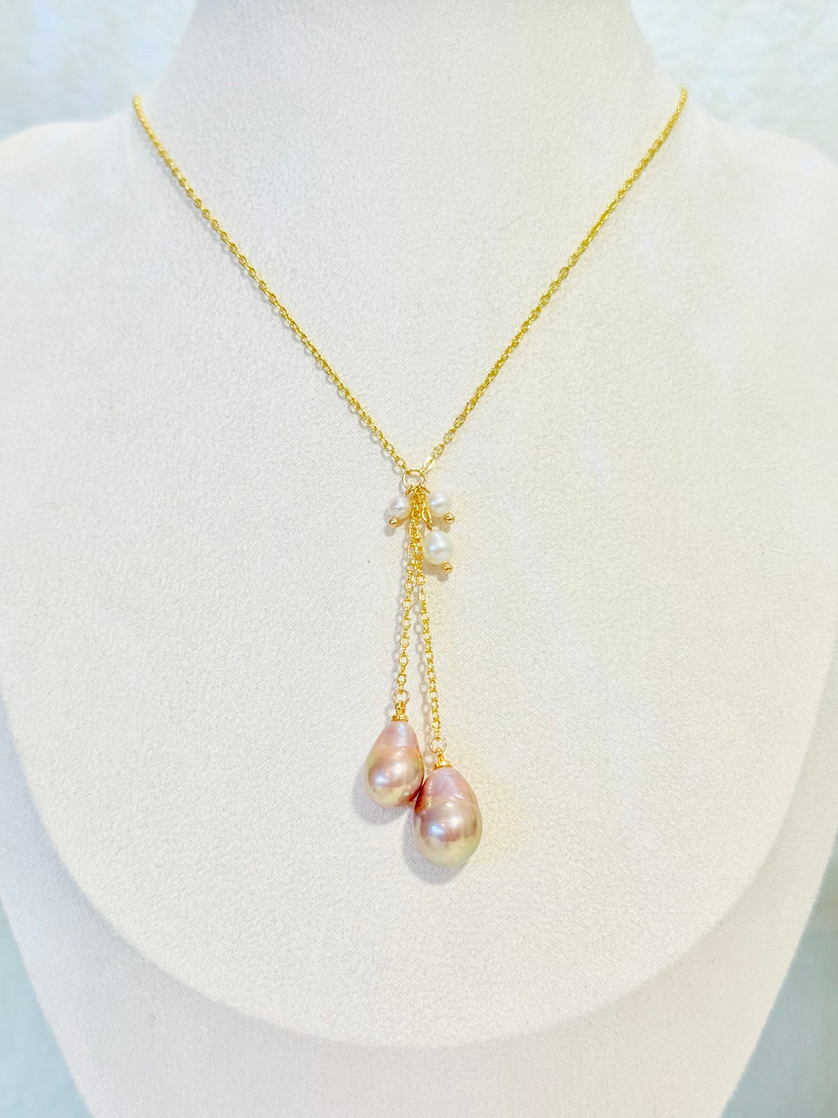 Iridescent Baroque Drop Pearls