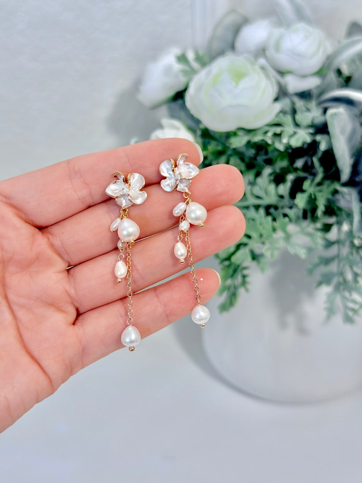 Elodie Pearl Drop Earrings
