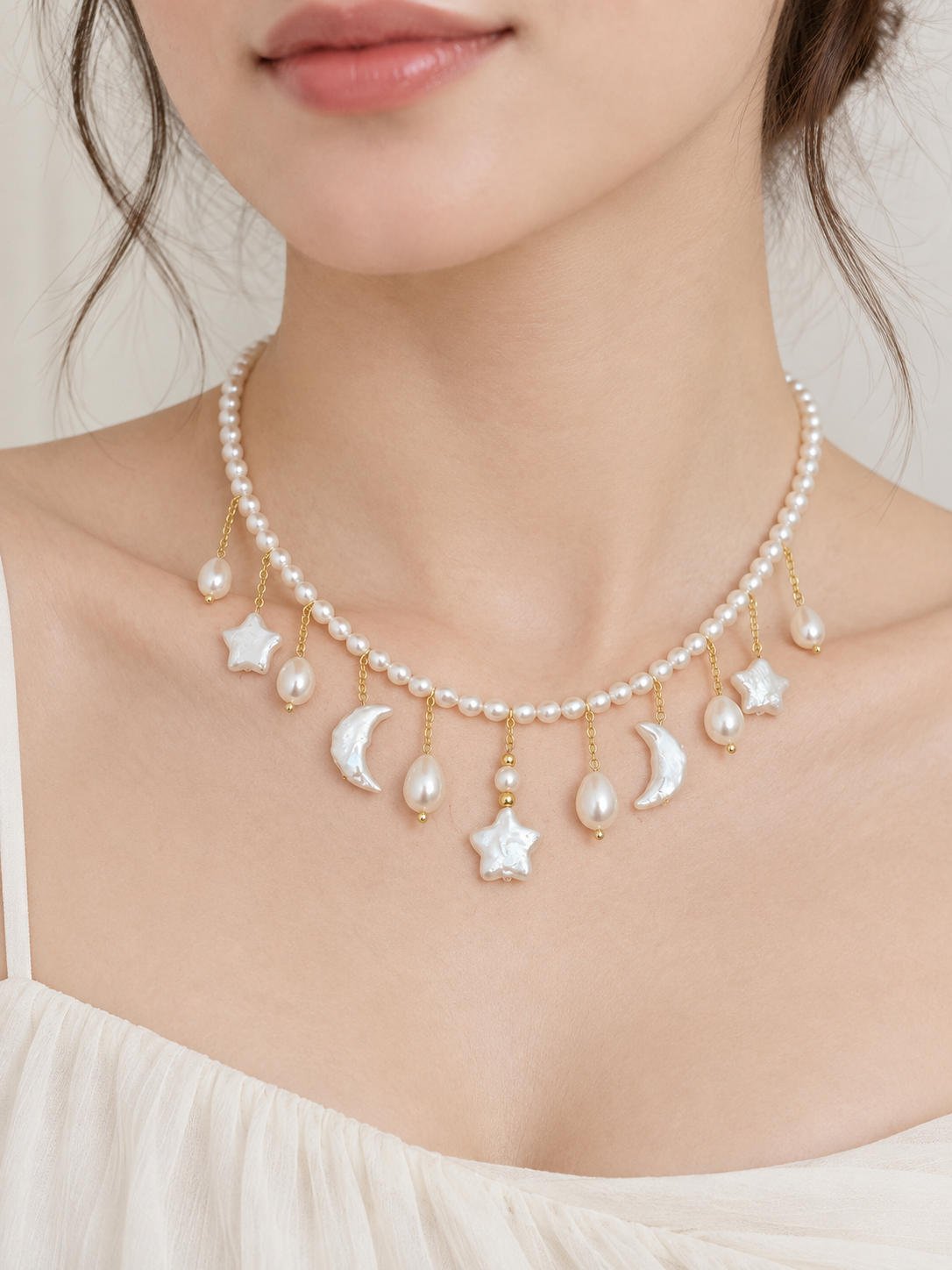 Celestial Charm Pearl Necklace